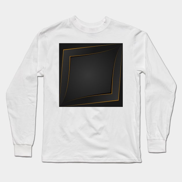 Golden polygonal abstract pattern on grey black background filling the frame. Long Sleeve T-Shirt by ikshvaku